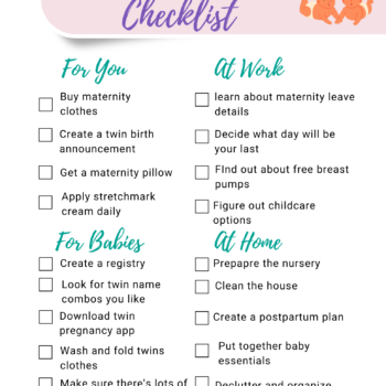 Twin Mom Checklist Freebie