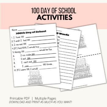 100th Day of School Printables