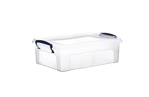 Superio 6.25 Quart Clear Plastic Storage Bin with Lid, Non-Toxic, BPA Free, Odor Free, Organizer Storage Box, Stackable Plastic Tote for Home, Garage, School, and Office