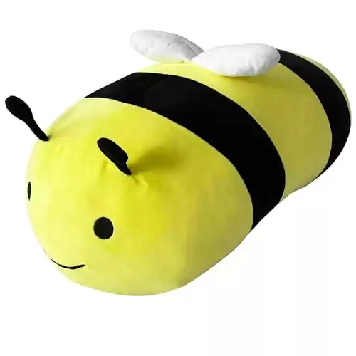 PINEAPPLE Bee Plush Pillow, Cute Stuffed Animal Bumblebee Plushie Toy, Jumbo Plushy Squishy Large (24 inch)