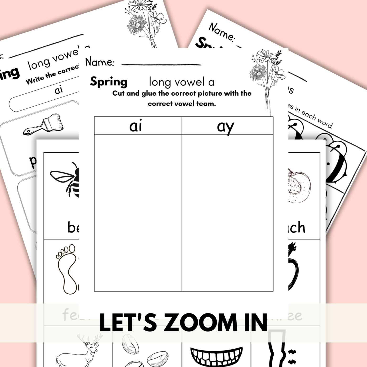 First And Second Grade Spring Phonics Printable's - It's a Chaotic Life