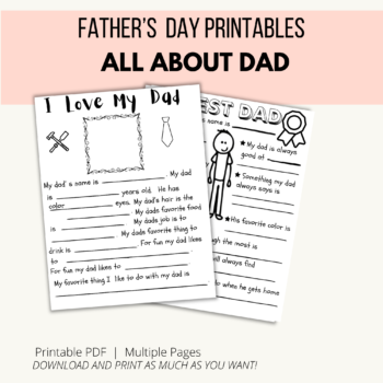 All About Dad Printable